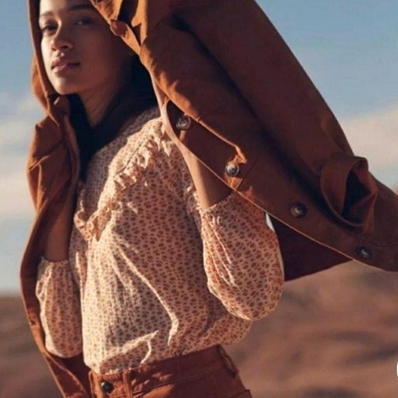 Madewell Ruffle-Yoke Prairie Top in Cutout Blooms, Size Small - Picture 5 of 16